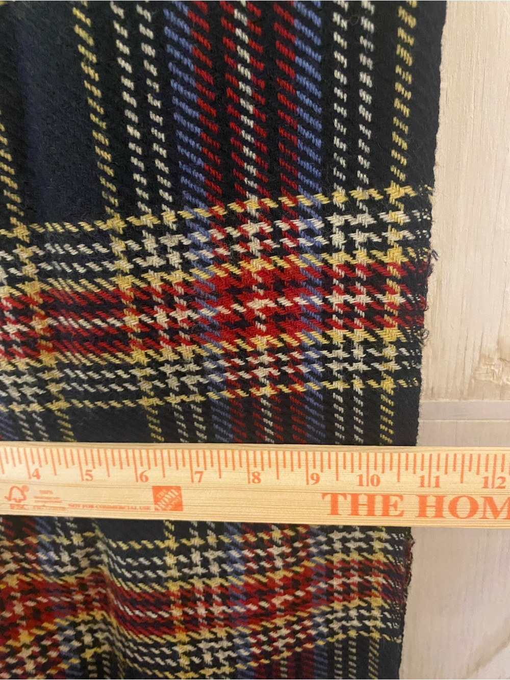 Vintage Cisco Black Plaid Wool Women's Scarf with Red Yellow - Picture 5 of 7
